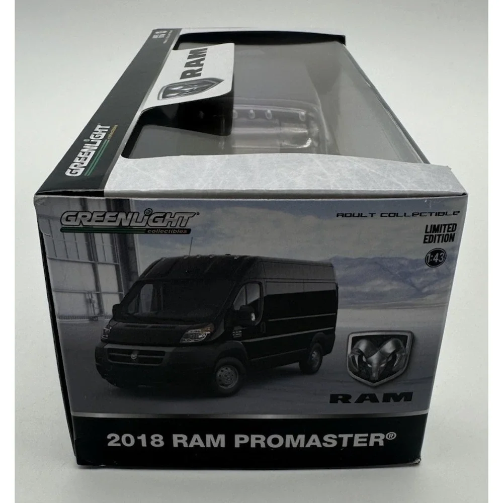 GREENLIGHT 2018 RAM PROMASTER BLACK CARGO VAN 1/43 DIECAST 86153 LIMITED
